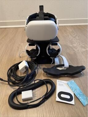 Meta Quest 2 VR Headset 128GB (w/controllers,stand,with replaceable protection)